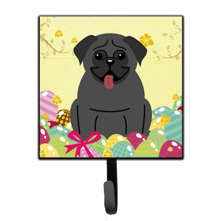Jensendistributionservices Easter Eggs Pug Black Leash or Key Holder MI1721235